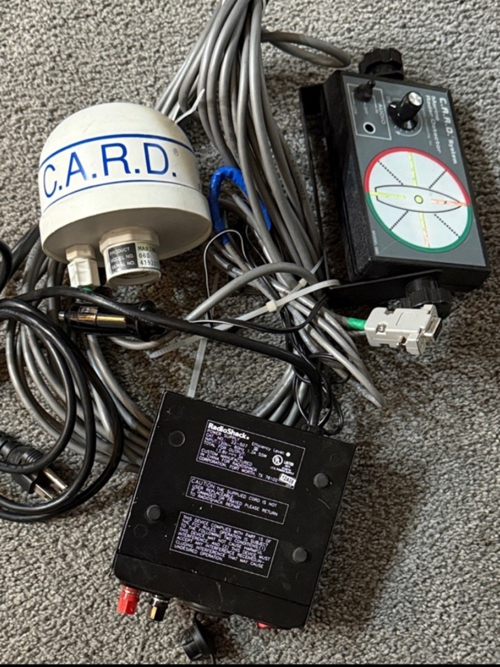 C.A.R.D. Marine Radar Set Up w/Radio Shack 110 AC Adapter & Cables
